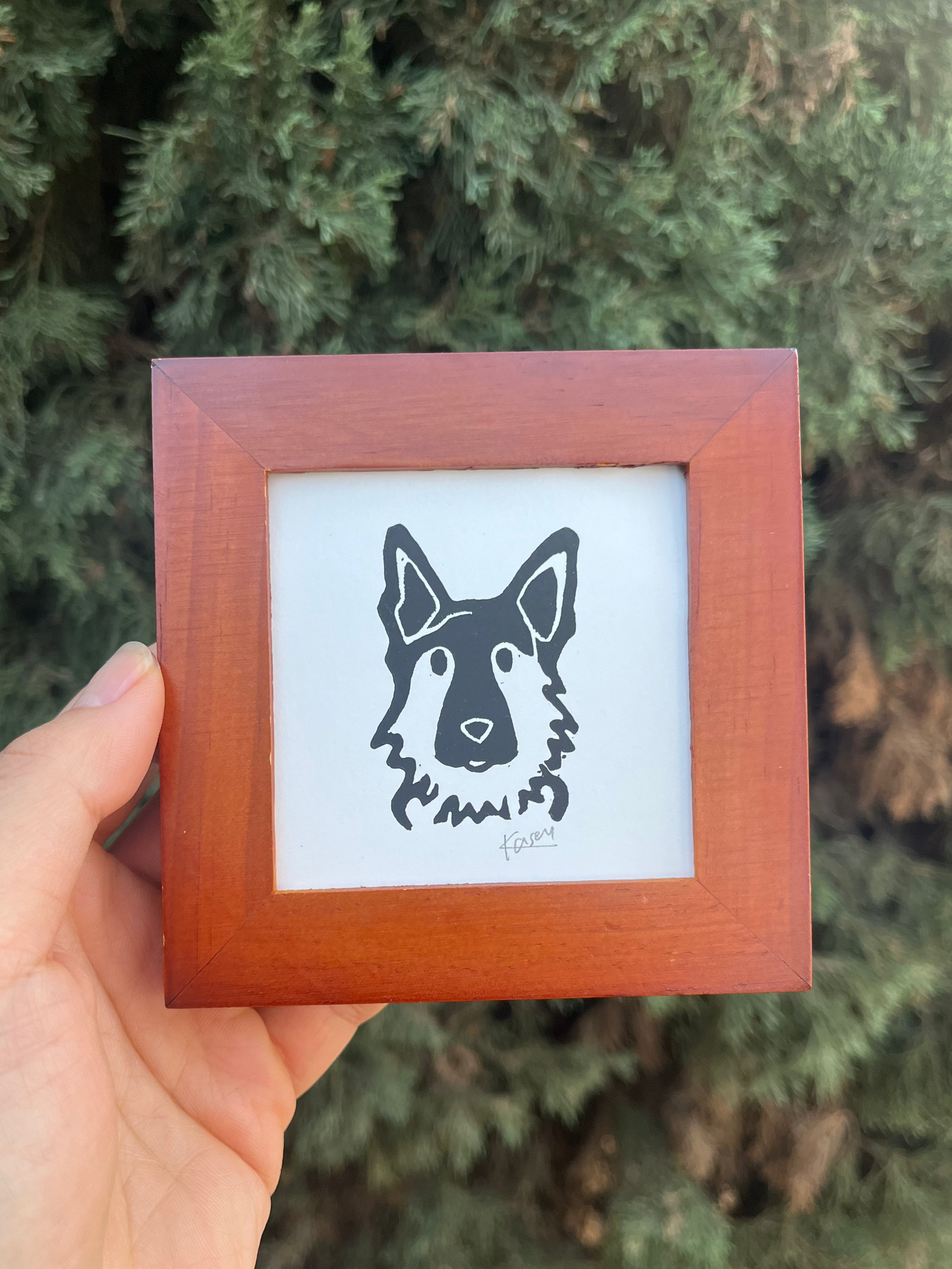 German Shepherd Mini Block Print