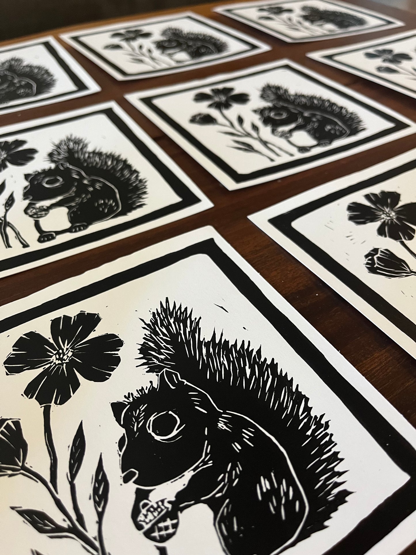 Squirrel Block Print