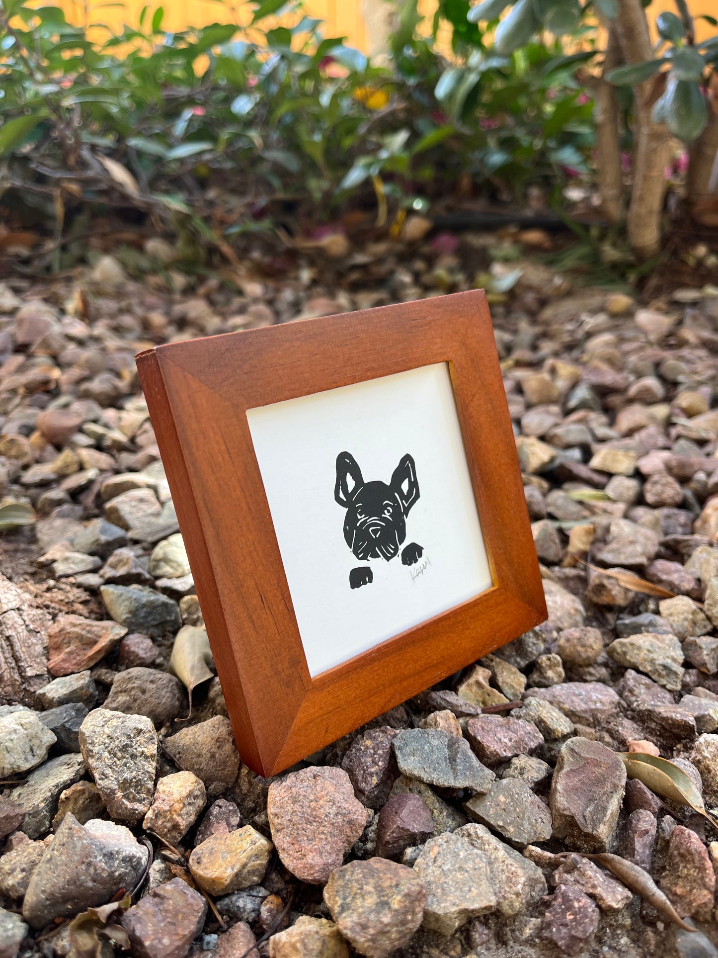 Frenchie Mini Block Print
