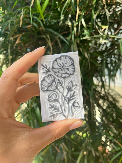 California Poppy Mini Block Print