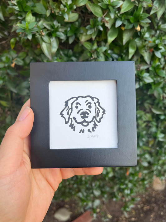 Golden Retriever Mini Block Print
