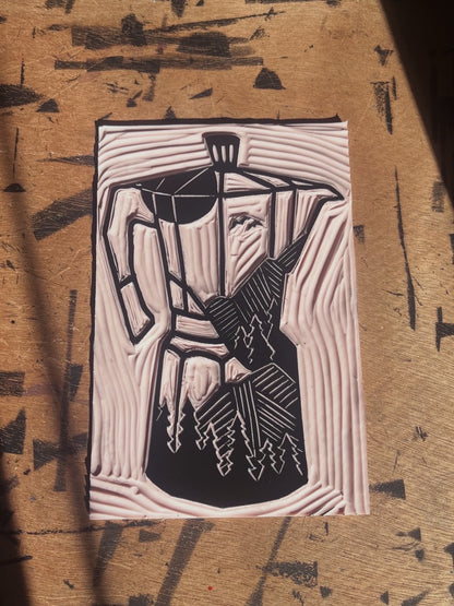 Moka Pot Block Print