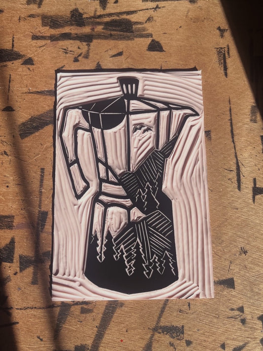 Moka Pot Block Print
