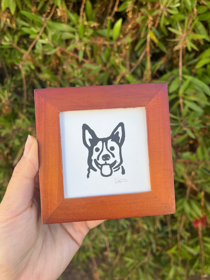 Corgi Mini Block Print