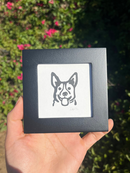 Corgi Mini Block Print