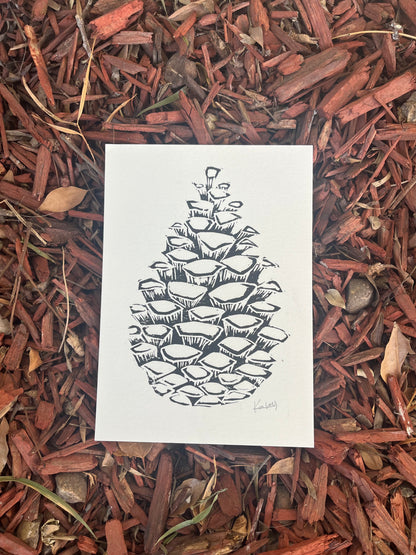 Pinecone Block Print