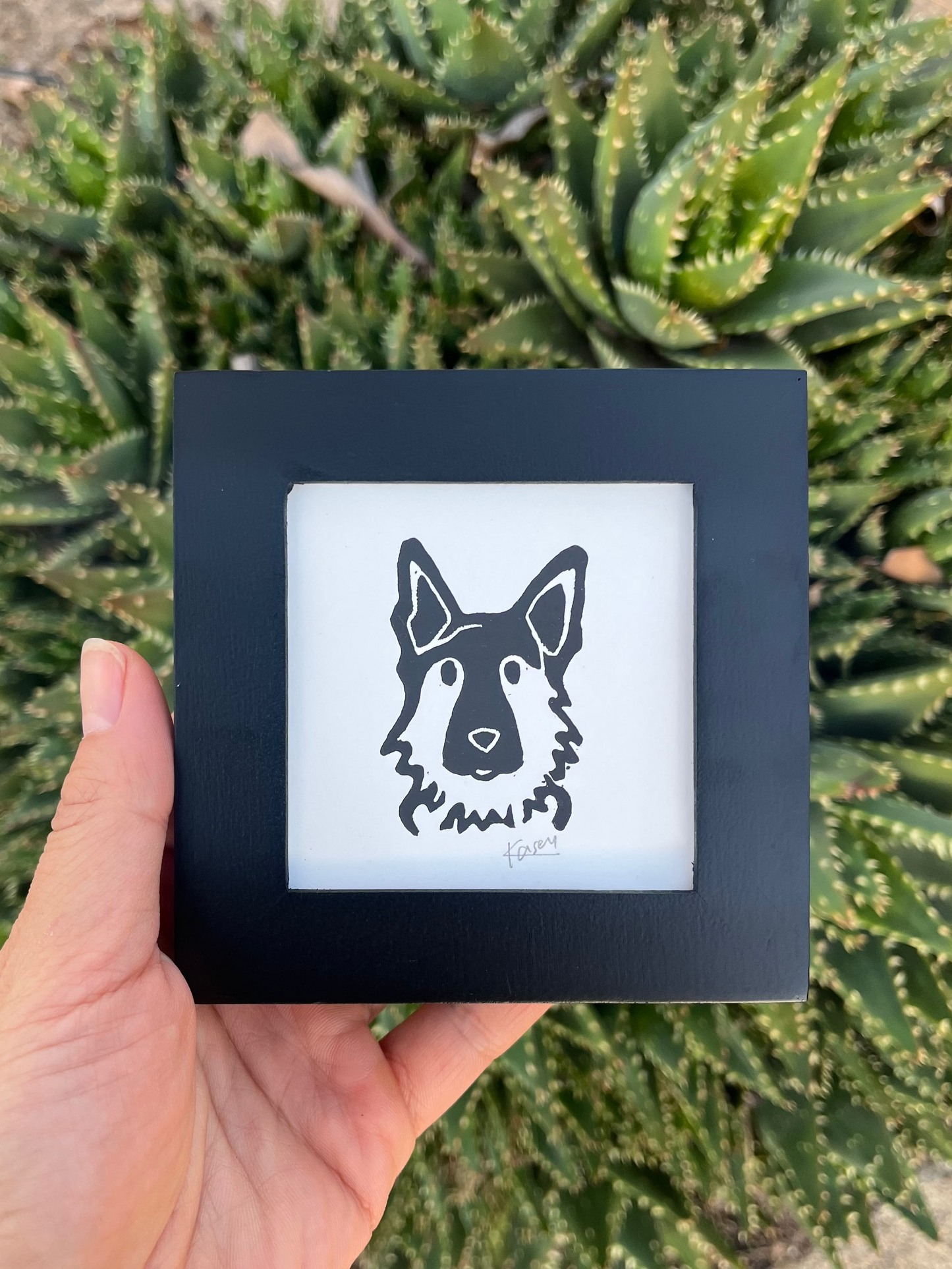German Shepherd Mini Block Print
