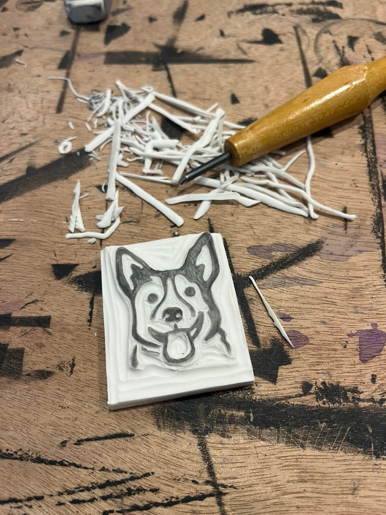 Corgi Mini Block Print