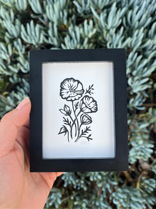 California Poppy Mini Block Print