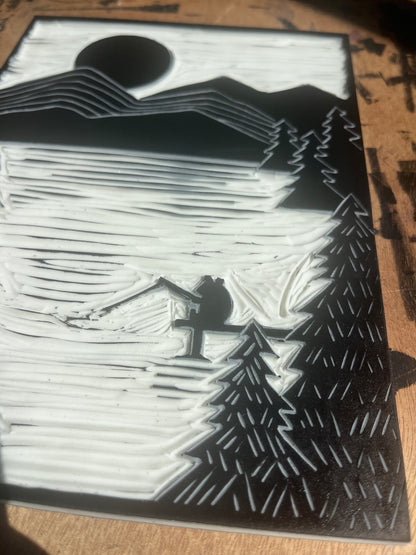 Tahoe Bear Block Print
