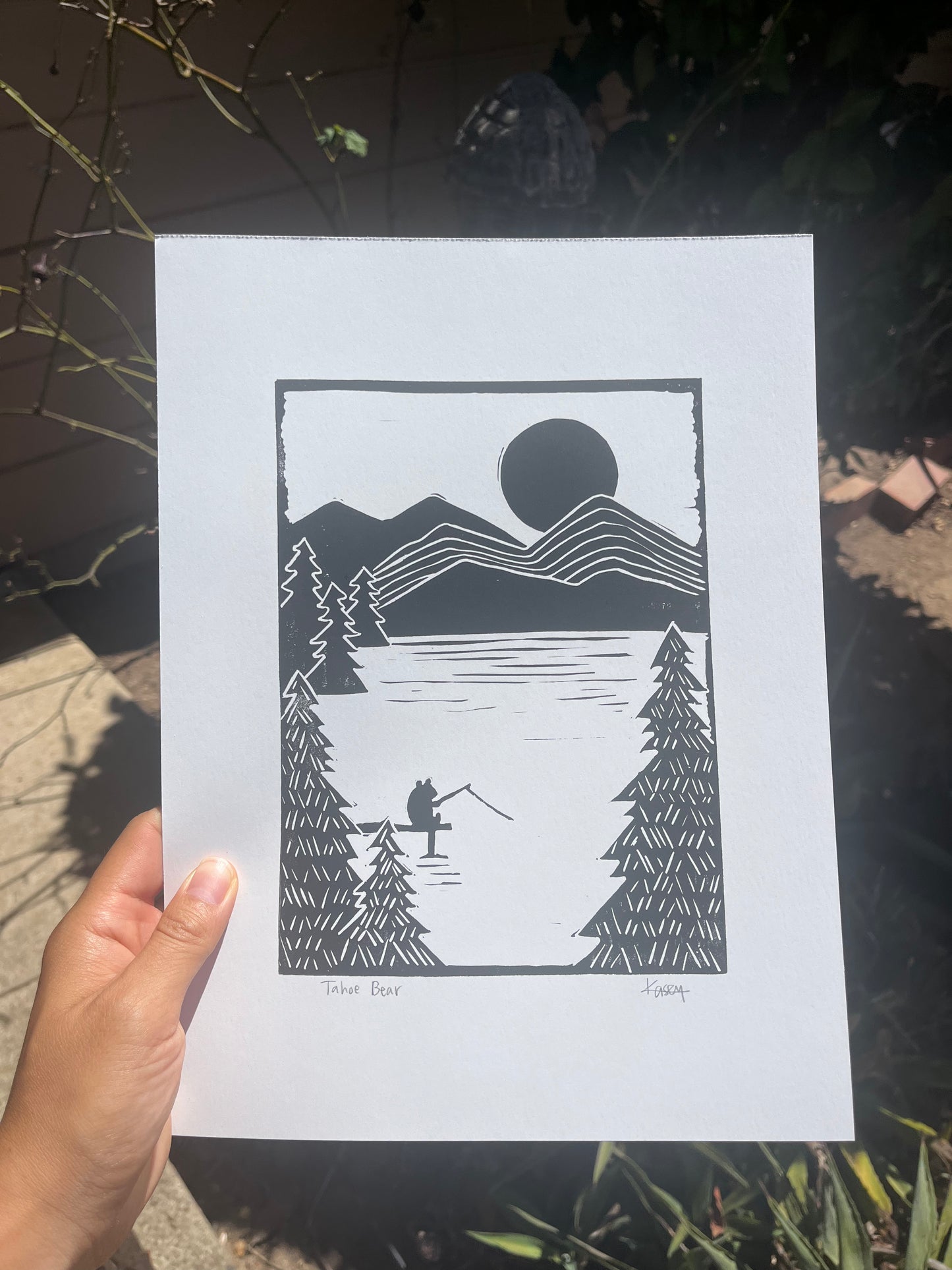 Tahoe Bear Block Print