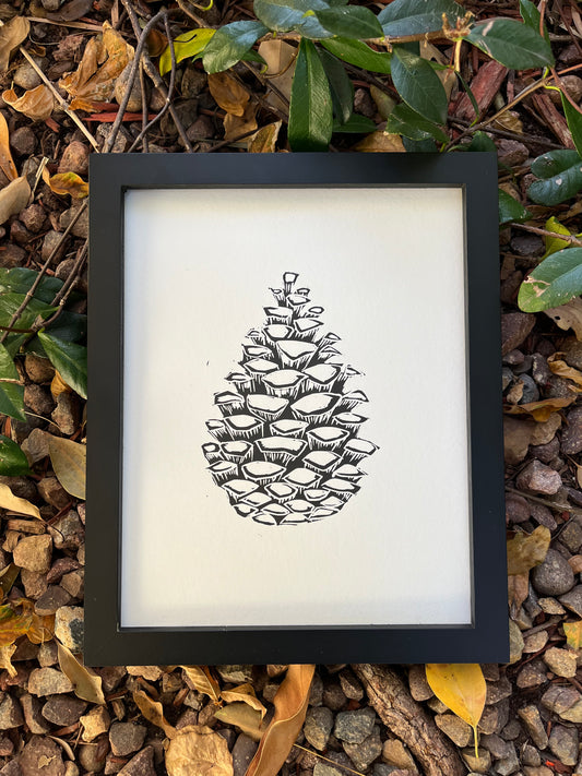 Pinecone Block Print