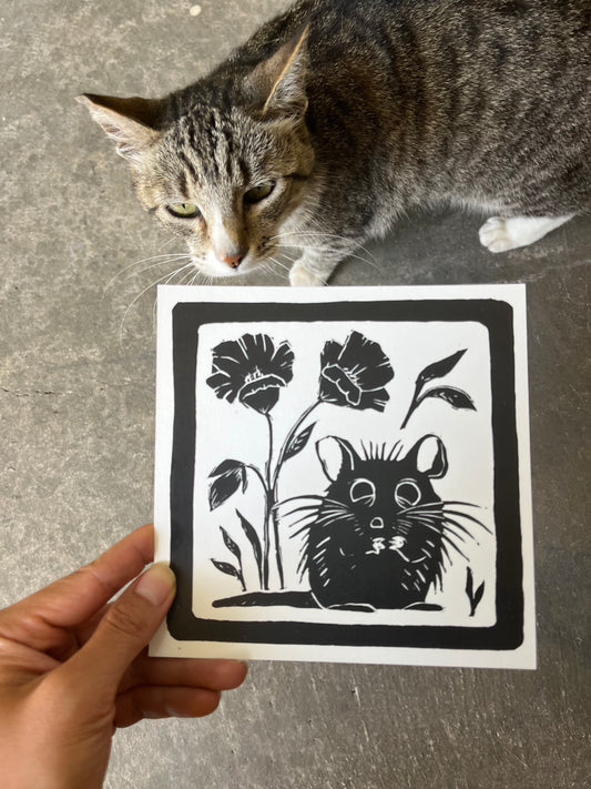 Mouse Block Print