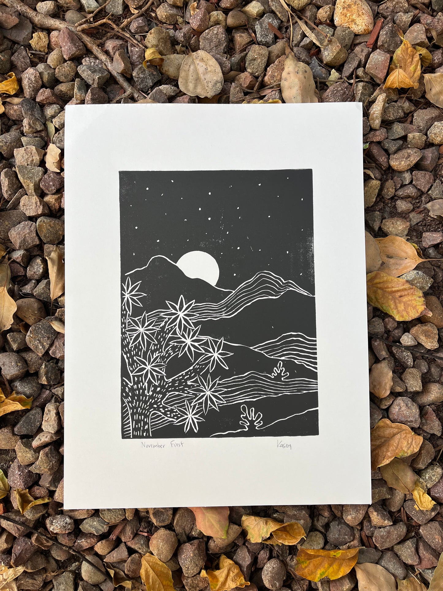 November First (Joshua Tree Night) Block Print