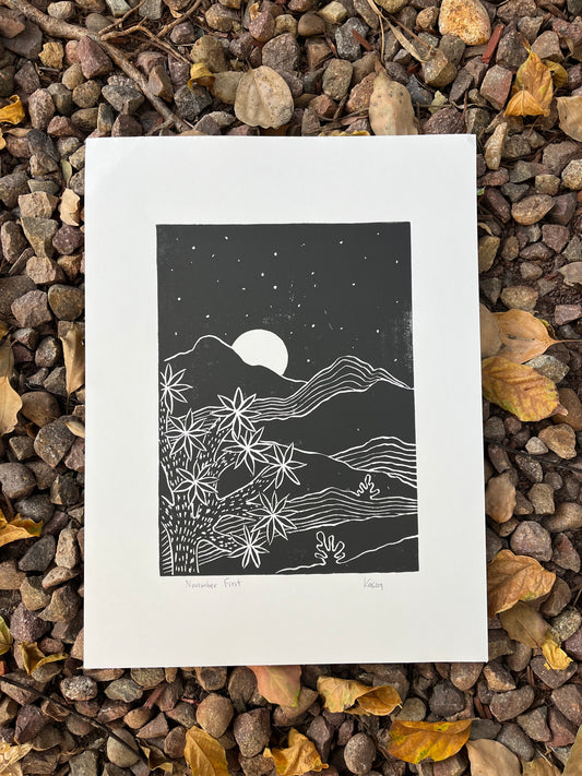 November First (Joshua Tree Night) Block Print