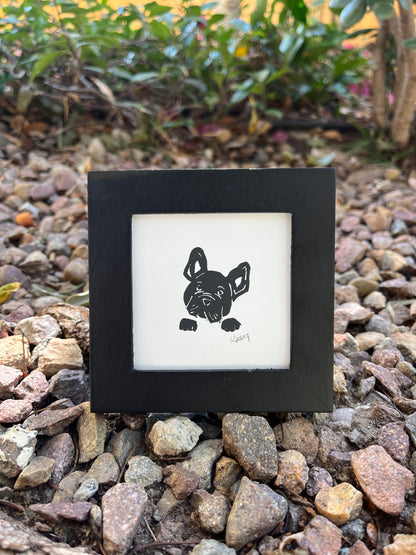 Frenchie Mini Block Print