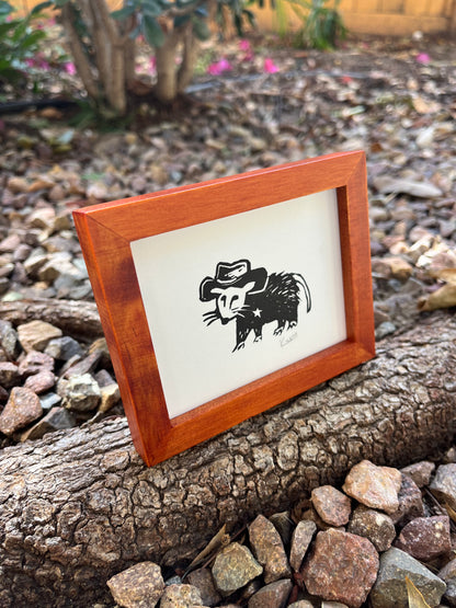 Sheriff Possum Mini Block Print